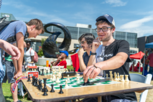 Students playing chess at MSU Denver